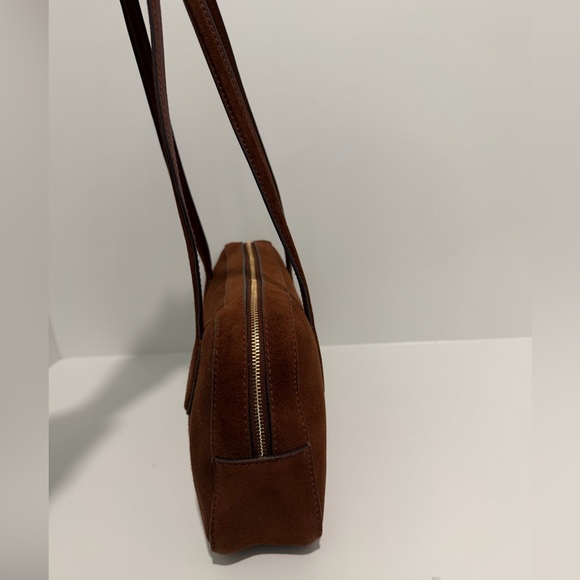 NEW Madewell Top-Zip Shoulder Bag in Soft Mahogany Suede NW382 $158 - Picture 6 of 12